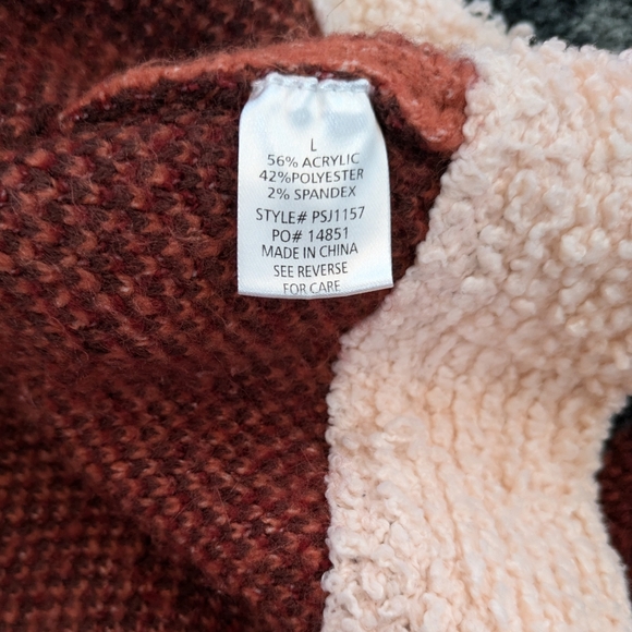 Polagram Weatern Warm Thick Knitted Oversized Cardigan Sweater Sz L - Picture 7 of 7